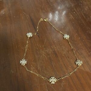 Tory Burch Gold T Crystal Choker Necklace